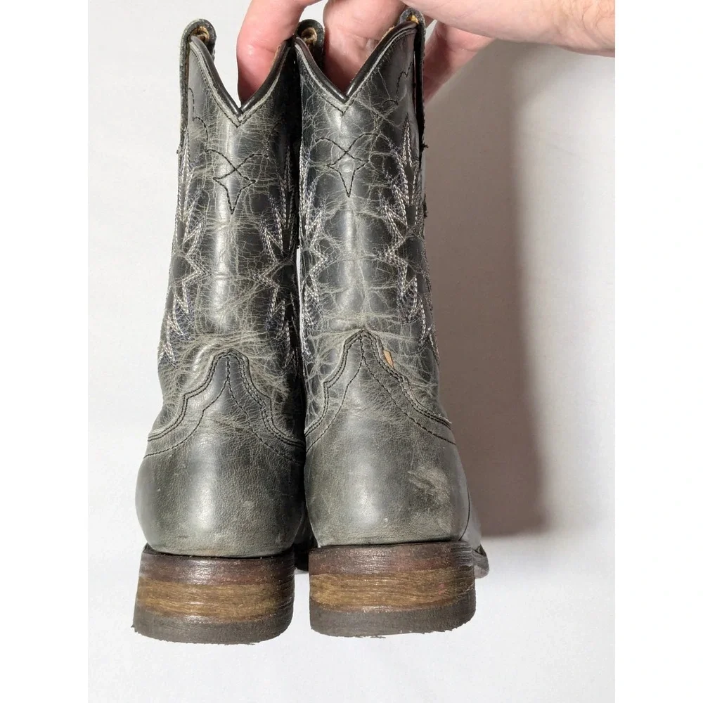 Corral Western Leather Cowboy Boots Gray - Boys Size 9‎ 1/2